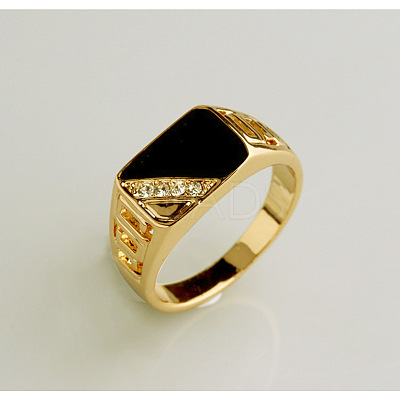 Alloy Micro Pave Cubic Zirconia Finger Rings for Men FS-WGE231C-09-1