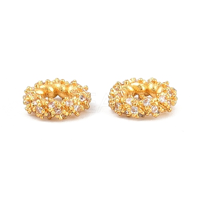 Brass Micro Pave Clear Cubic Zirconia Beads CU-CBA6A75-27G-1