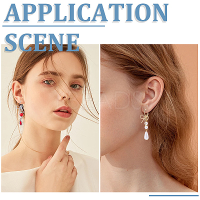 10 Pairs 2 Colors Bowknot Brass Leverback Earrings EJEW-SC0001-93-1