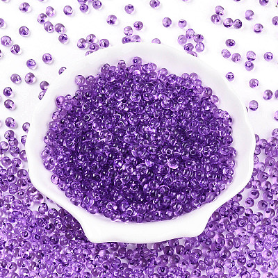 3/0 Baking Paint Glass Fringe Seed Beads SEED-A034-04F-1
