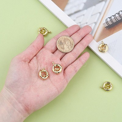 Rack Plating Brass Spring Clasps LS-KK-D399-B-G-NF-1