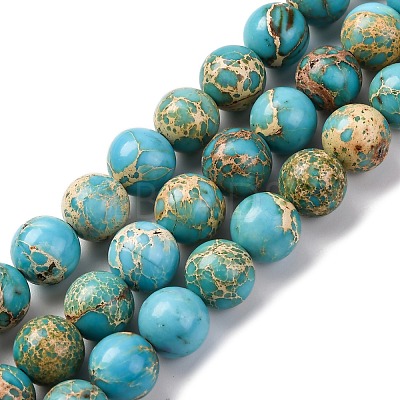 Dyed Natural Regalite/Imperial Jasper/Sea Sediment Jasper Beads Strands G-B124-C03-05-1