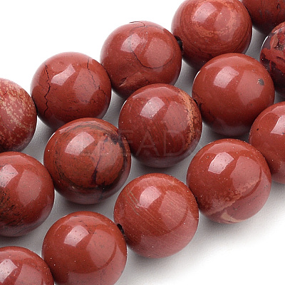 Natural Red Jasper Beads Strands G-S259-29-6mm-1