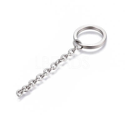 Tarnish Resistant 304 Stainless Steel Split Key Ring Clasps STAS-L226-009A-1
