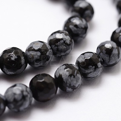 Natural Snowflake Obsidian Beads Strands G-G736-06-4mm-1