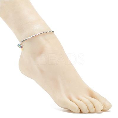 5Pcs Macrame Cotton Braided Cord Anklets Set AJEW-AN00486-02-1