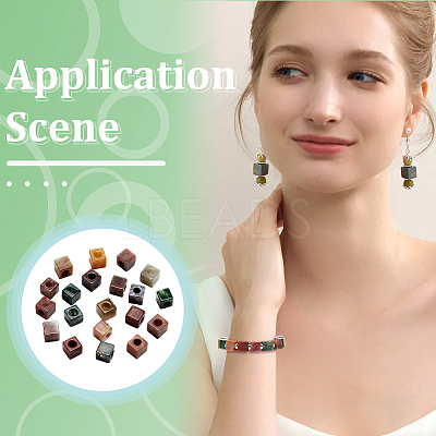 20Pcs Natural India Agate Gemstone European Beads G-NB0005-89A-1