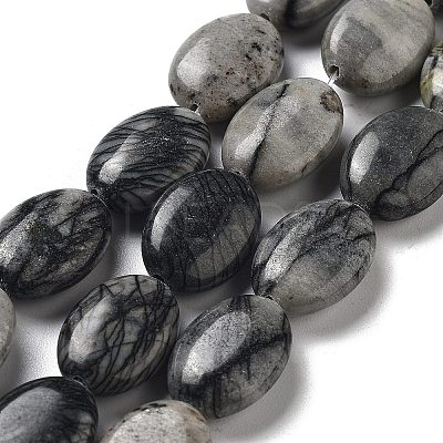 Natural Netstone Beads Strands G-P528-M13-01-1