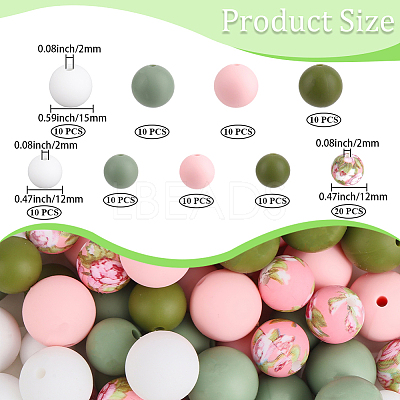 100Pcs Silicone Beads SIL-PA0001-39A-1