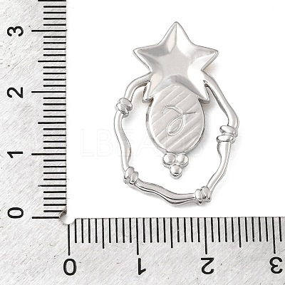 Star 304 Stainless Steel Pendant Cabochon Setting STAS-P454-09P-1