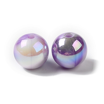 Opaque Two-tone Acrylic Beads OACR-G015-04-1