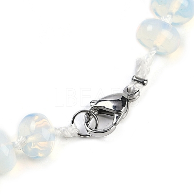 Opalite Rondelle Graduated Beaded Necklaces for Women Men NJEW-K388-02F-1