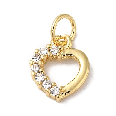 Rack Plating Brass & Clear Cubic Zirconia Pendants KK-L216-013G-1