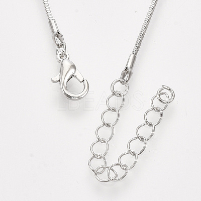 Brass Square Snake Chain Necklace Making MAK-T006-10B-P-1