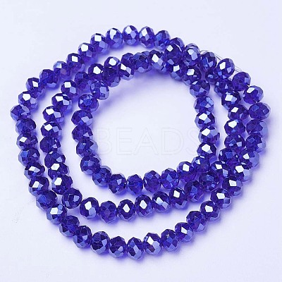 Electroplate Glass Beads Strands EGLA-A034-T6mm-A11-1