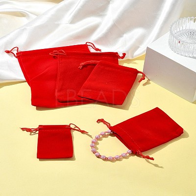 30Pcs Rectangle Velvet Pouches TP-FS0001-02D-1