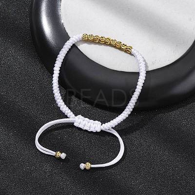 Polyester Cord Braided Bead Bracelets for Women BJEW-L698-01G-14-1