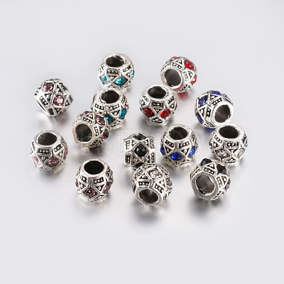 Tibetan Style Alloy Rhinestone European Beads PALLOY-F200-05-1