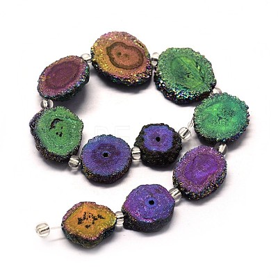 Natural Druzy Quartz Crystal Beads Strands G-F582-A07-1