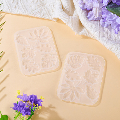 2Pcs Leaf DIY Pendant Silicone Molds DIY-TA0014-07-1