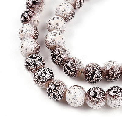 Transparent Baking Paint Glass Beads Strands DGLA-N009-8mm-08-1