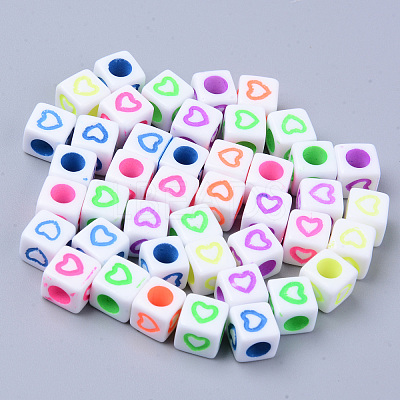 Opaque White Acrylic European Beads MACR-SZ0001-09B-1