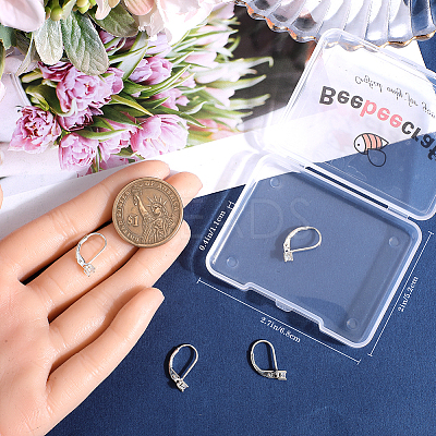 2Pairs 925 Sterling Silver Leverback Earring Findings STER-BBC0007-22-1