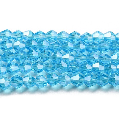 Transparent Electroplate Glass Beads Strands EGLA-A039-T6mm-A19-1