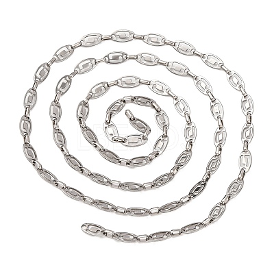 304 Stainless Steel Oval Link Chains CHS-S012-25P-1