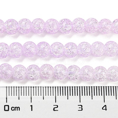 Spray Painted Crackle Glass Beads Strands DGLA-C002-6mm-03-1