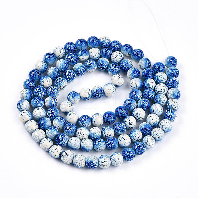 Transparent Baking Paint Glass Beads Strands DGLA-N009-8mm-07-1