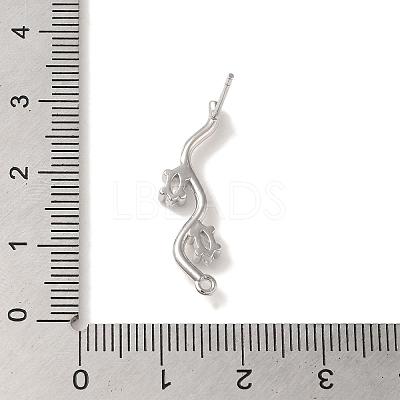 Brass with Clear Cubic Zirconia Stud Earring Findings LS-KK-G499-02P-1