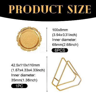 6Pcs Iron Tray AJEW-MB0001-17-1