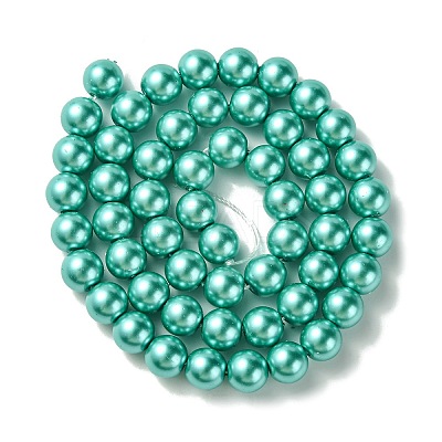 Eco-Friendly Dyed Glass Pearl Round Beads Strands HY-A008-8mm-RB073-1