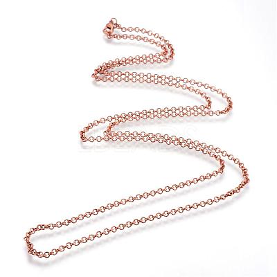 Iron Rolo Chains Necklace Making MAK-R015-60cm-R-1