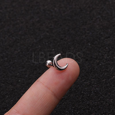 316L Surgical Stainless Steel Moon Cartilage Earrings WG9CD6D-17-1