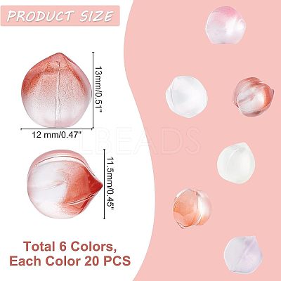 120Pcs 6 Colors Glass Beads GGLA-NB0001-11-1