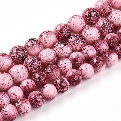 Transparent Baking Paint Glass Beads Strands X-DGLA-N009-8mm-03-1