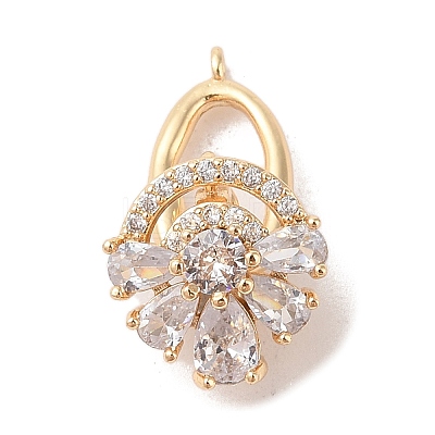 Brass Micro Pave Cubic Zirconia Twister Clasps KK-B100-069G-01-1