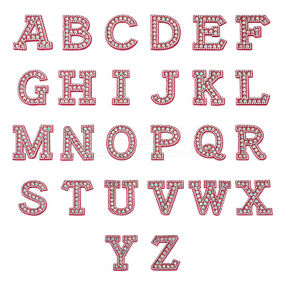 Alphabet Resin Rhinestone Patches DIY-TAC0005-45C-1