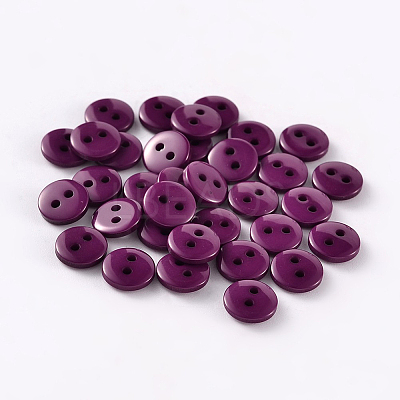 2-Hole Flat Round Resin Sewing Buttons for Costume Design BUTT-E119-28L-07-1