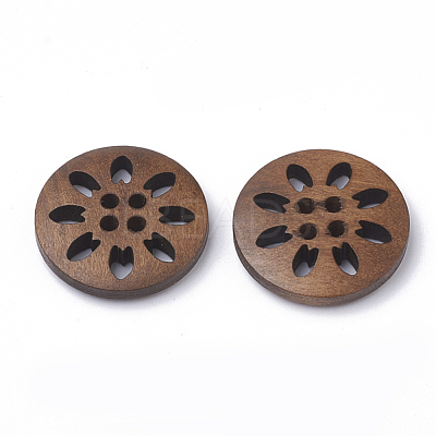 4-Hole Wooden Buttons X-WOOD-S040-35-1