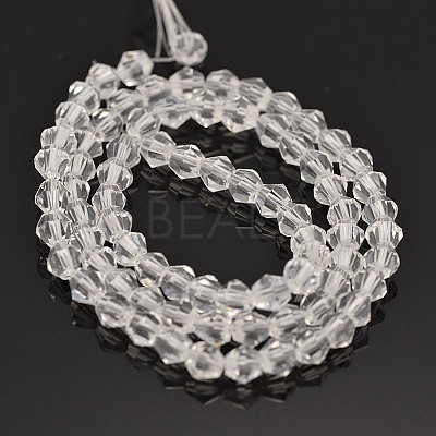 Faceted Bicone Glass Beads Strands EGLA-P016-4mm-01-1