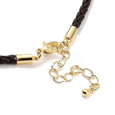 Braided Round Imitation Leather Bracelets Making BJEW-H610-01G-09-1