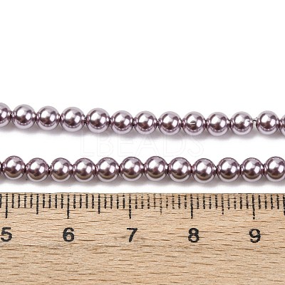Electroplated Shell Pearl Beads Strands X-BSHE-G041-4mm-02-1
