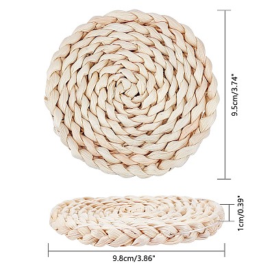 Handmade Corn Straw Woven Placemats AJEW-WH0016-79-1