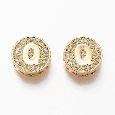 Golden Plated Brass Micro Pave Cubic Zirconia Multi-Strand Links KK-P191-01Q-G-1