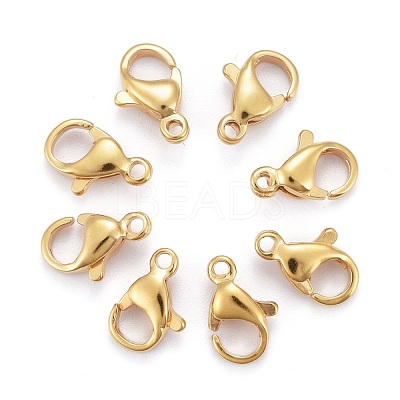 304 Stainless Steel Lobster Claw Clasps X-STAS-H352-01C-G-1