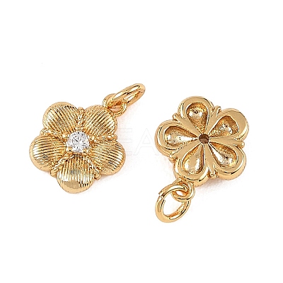 SHEGRACE Brass Micro Pave Clear Cubic Zirconia Charms XGRQ4N602-710G-1