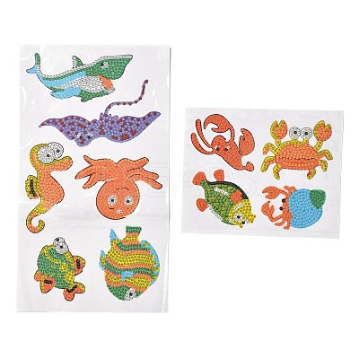 DIY Ocean Theme Diamond Painting Stickers Kits For Kids DIY-O016-21-1